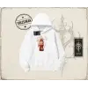 Unisex Diet Cool Oversize Unisex Kapşonlu Sweatshirt Beyaz
