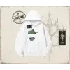 Unisex Distraction Oversize Unisex Kapşonlu Sweatshirt Beyaz