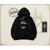 Unisex Distraction Oversize Unisex Kapşonlu Sweatshirt Beyaz