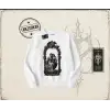 Unisex Do not be Afraid Oversize Unisex Bisiklet Yaka Sweatshirt Beyaz