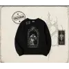Unisex Do not be Afraid Oversize Unisex Bisiklet Yaka Sweatshirt Beyaz