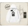 Unisex Do not be Afraid Oversize Unisex Kapşonlu Sweatshirt Beyaz
