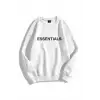 Unisex Essentials Bisiklet Yaka Sweatshirt Beyaz