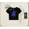 Unisex First Class Kadın Baby Tee Beyaz