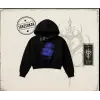 Unisex First Class Kadın Crop Kapşonlu Sweatshirt Beyaz