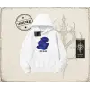 Unisex First Class Oversize Unisex Kapşonlu Sweatshirt Beyaz