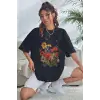 Unisex Flowers Baskılı Oversize