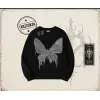 Unisex Fly Zone Oversize Unisex Bisiklet Yaka Sweatshirt Beyaz