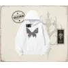Unisex Fly Zone Oversize Unisex Kapşonlu Sweatshirt Beyaz