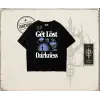 Unisex Get Lost Oversize Unisex Tişört Beyaz