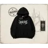Unisex Gothic Ruthless Oversize Unisex Kapşonlu Sweatshirt Beyaz