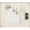 Unisex Guavas Unisex Polo Yaka Yarım Fermuarlı Sweatshirt Beyaz