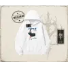 Unisex Harajuku Girl Oversize Unisex Kapşonlu Sweatshirt Beyaz