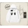 Unisex İskelet El Oversize Unisex Kapşonlu Sweatshirt Beyaz