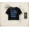 Unisex Its Only Delusion Kadın Crop Tişört Beyaz