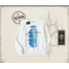 Unisex Journey Oversize Unisex Bisiklet Yaka Sweatshirt Beyaz