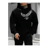 Unisex Kadın/Erkek Siyah Stays The Same Baskılı Oversize Kapüşonlu Sweatshirt