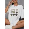 Unisex Kalp Baskılı T-shirt
