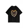 Unisex Kemik Kalp Siyah Tshirt
