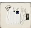 Unisex Live From Utopia Travis Scott Unisex Polo Yaka Yarım Fermuarlı Sweatshirt Beyaz