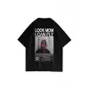 Unisex Look Mom I Can Fly Siyah Tshirt