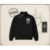 Unisex Look Mom I Can Fly Unisex Polo Yaka Yarım Fermuarlı Sweatshirt Beyaz
