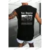 Unisex  LOS ANGELES BASKILI OVERSİZE KOLSUZ