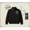Unisex Madness Never Ends Unisex Polo Yaka Yarım Fermuarlı Sweatshirt Beyaz