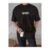 Unisex Nasa Baskılı Tshirt Siyah