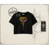 Unisex Nirvana Angel Kadın Crop Tişört Beyaz