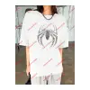 Unisex Örümcek Baskılı Tshirt Beyaz