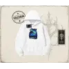 Unisex Paris Oversize Unisex Kapşonlu Sweatshirt Beyaz