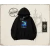 Unisex Paris Oversize Unisex Kapşonlu Sweatshirt Beyaz