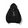 Unisex Paris Statue Sweatshirt Siyah