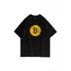 Unisex Pixel Bitcoin Siyah Tshirt