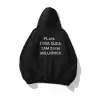 Unisex Plan Taş Baskılı Sweatshirt Siyah