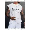 Unisex  POSITIVE BASKILI OVERSİZE KOLSUZ