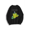 Unisex Prioritize Yourself Bisiklet Yaka Sweatshirt Siyah