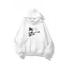 Unisex Punk Gitar Sweatshirt Beyaz
