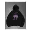 Unisex Purple Cat Sweatshirt Siyah