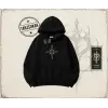 Unisex Pusula Oversize Unisex Kapşonlu Sweatshirt Beyaz