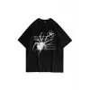 Unisex R Spider Tshirt Siyah