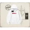 Unisex Red Cabrio Oversize Unisex Kapşonlu Sweatshirt Beyaz
