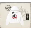 Unisex Relentless Kadın Crop Kapşonlu Sweatshirt Beyaz