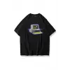 Unisex Retro Computer Tshirt Siyah