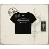 Unisex Reverse Kadın Baby Tee Beyaz