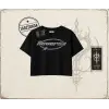 Unisex Reverse Kadın Crop Tişört Beyaz