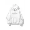 Unisex Reverse Taş Baskılı Sweatshirt Beyaz
