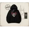 Unisex Rough Leopar Oversize Unisex Kapşonlu Sweatshirt Beyaz