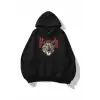 Unisex Rough Leopar Sweatshirt Siyah